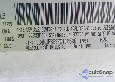 2015 Jeep Patriot Sport из США, поврежденный, VIN 1C4NJPBB9FD110508